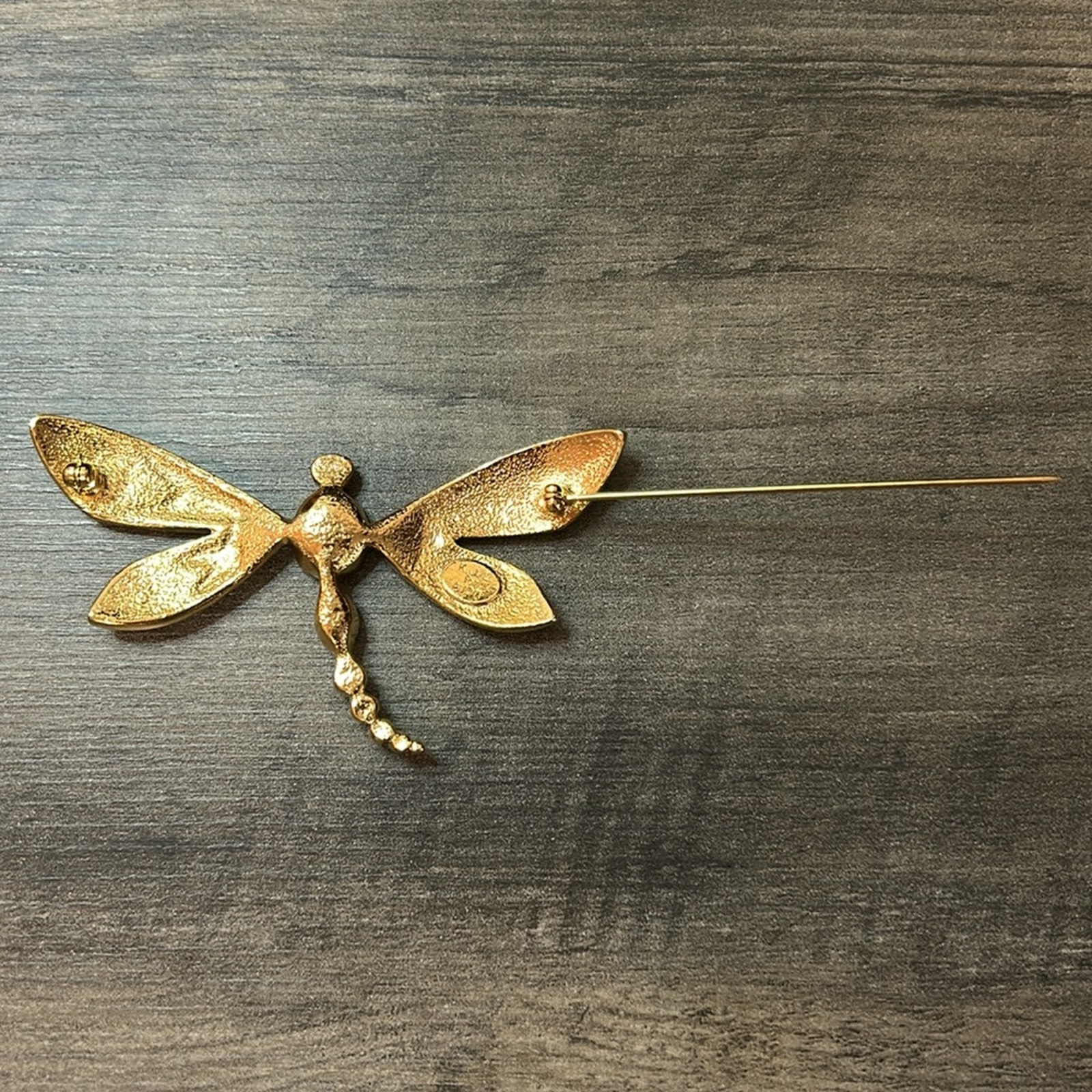 Vintage Kjl By Avon Enamel Dragonfly Brooch 3” Gold Tone Kenneth Jay Lane #756 — image 6 of 6